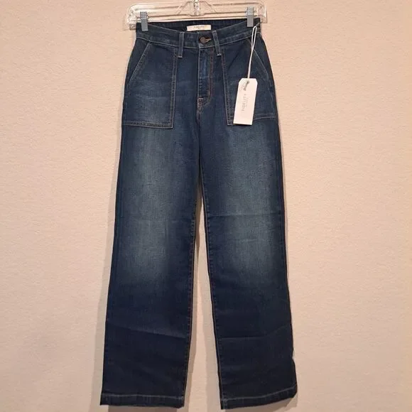 Fidelity Anthropologie Joni Jeans Crete Blue Stretch Women's 26 Made In USA - Picture 4 of 14
